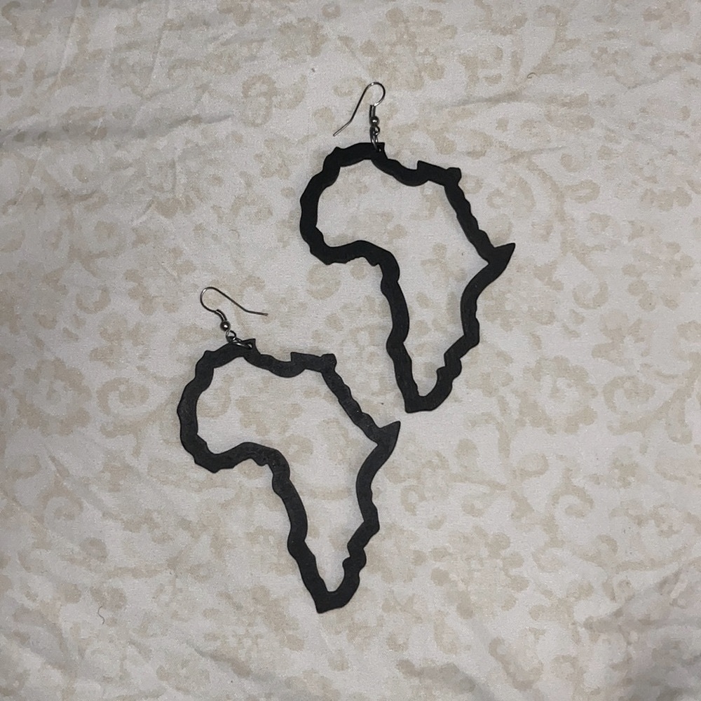 Matte black AFRICA earrings